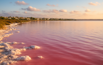 Laguna Rosa de Torrevieja al atardecer, cerca de La Siesta